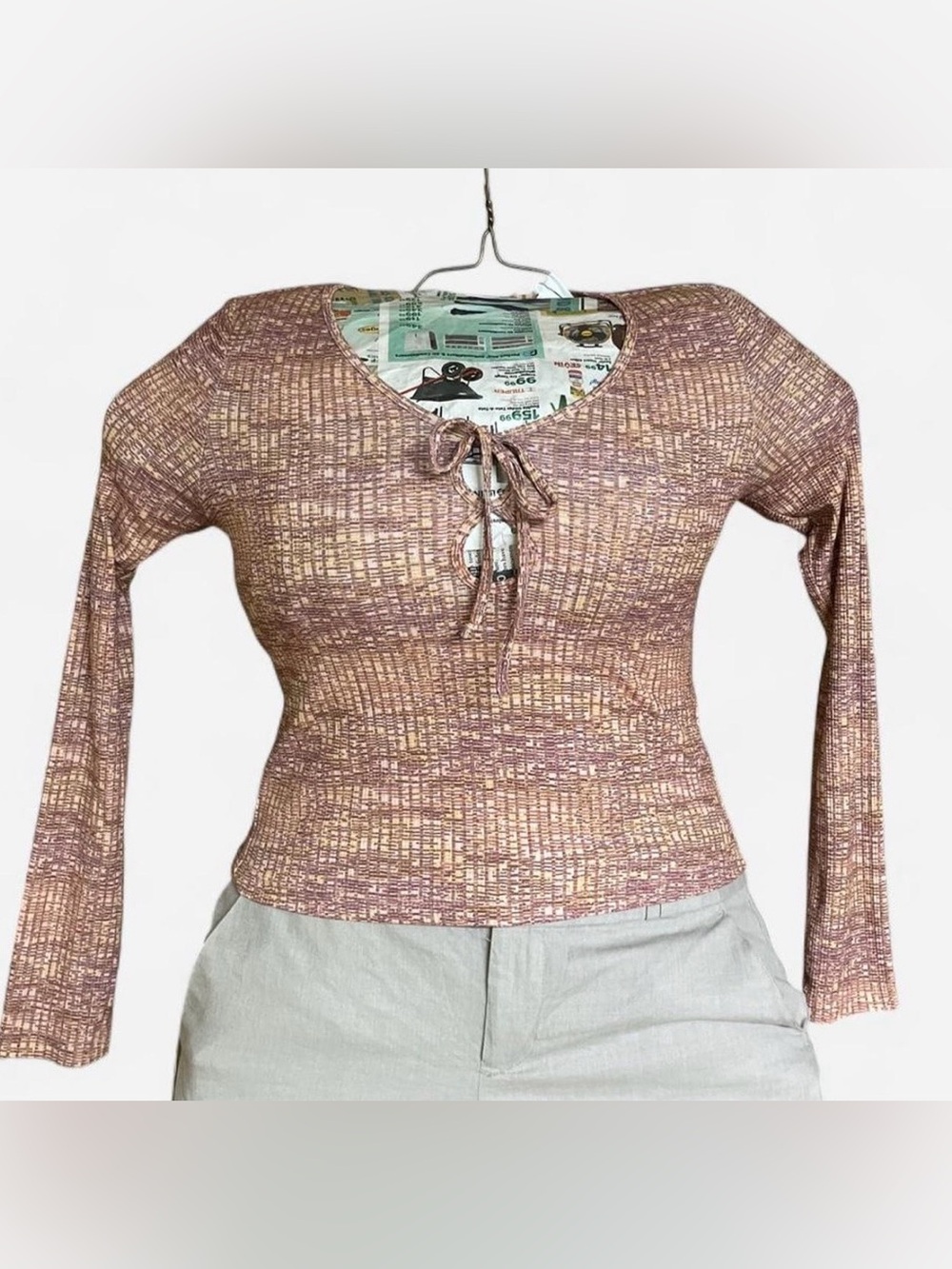Cuidado con el Perro pink and tan patterned print longsleeve